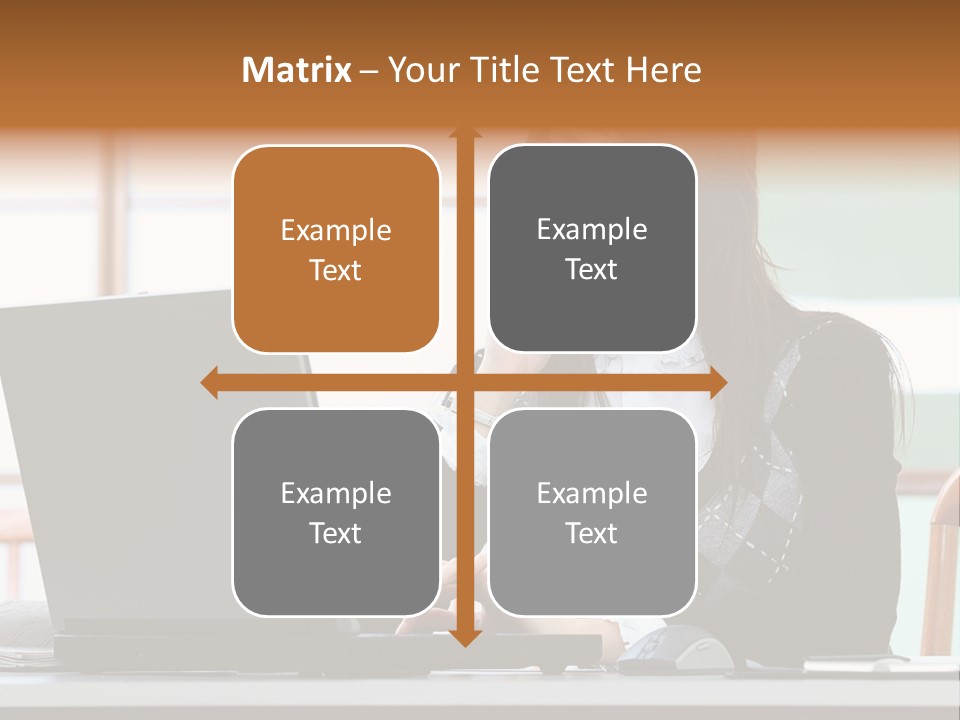 Center Woman Business PowerPoint Template