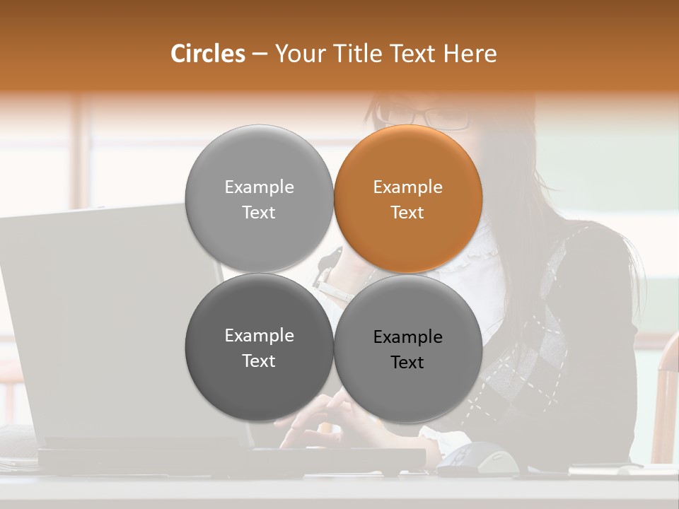Center Woman Business PowerPoint Template