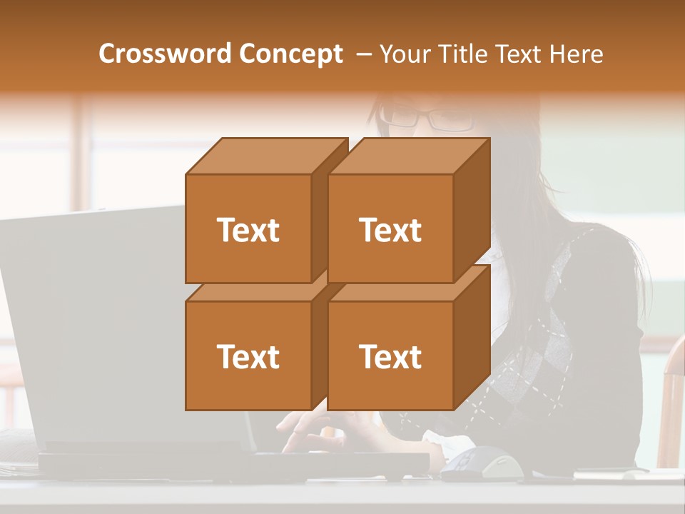 Center Woman Business PowerPoint Template