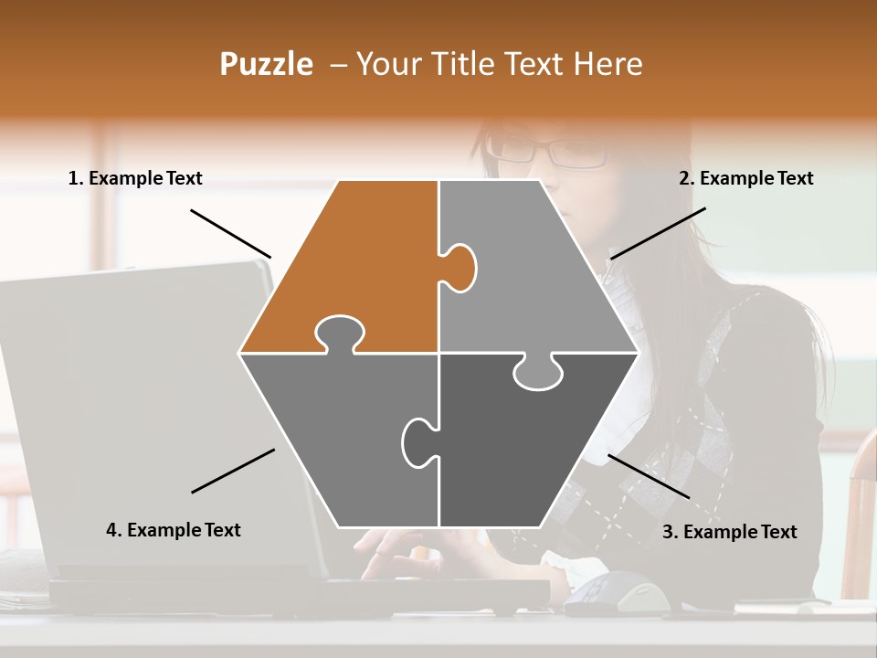 Center Woman Business PowerPoint Template