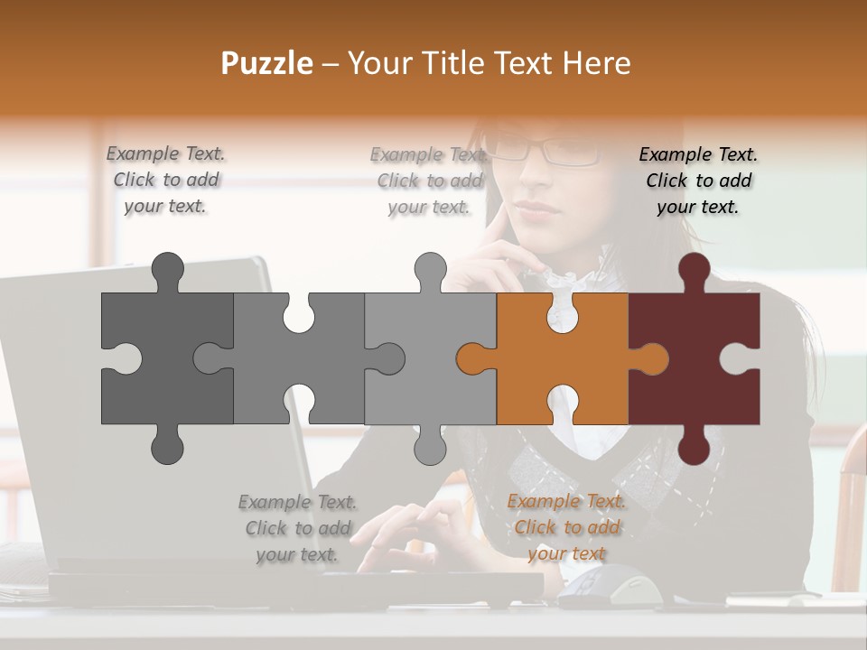 Center Woman Business PowerPoint Template