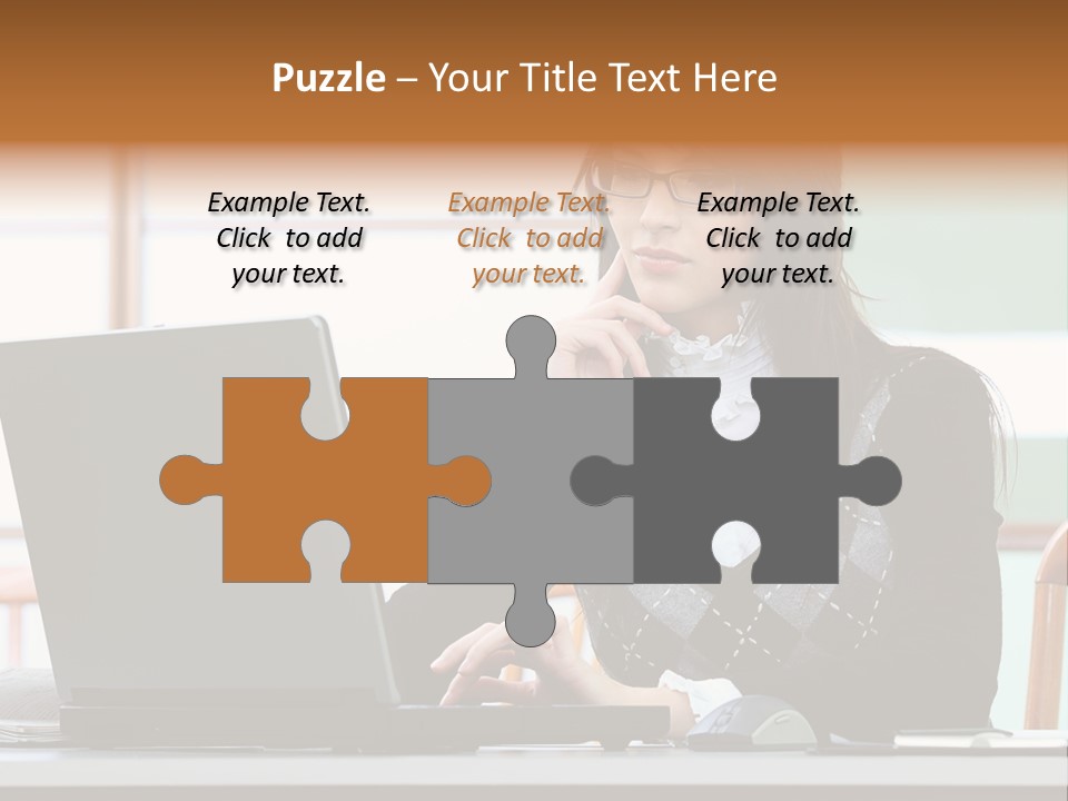 Center Woman Business PowerPoint Template