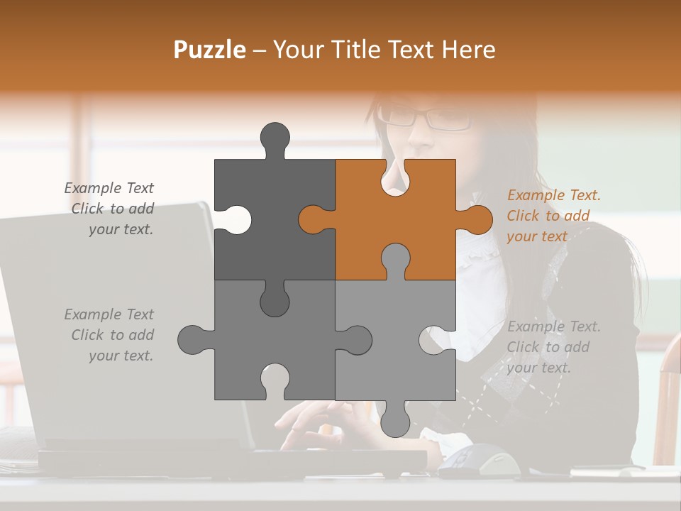 Center Woman Business PowerPoint Template