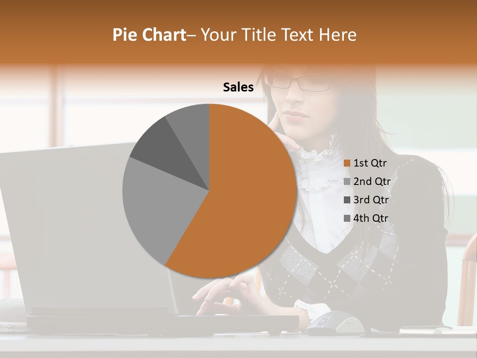 Center Woman Business PowerPoint Template