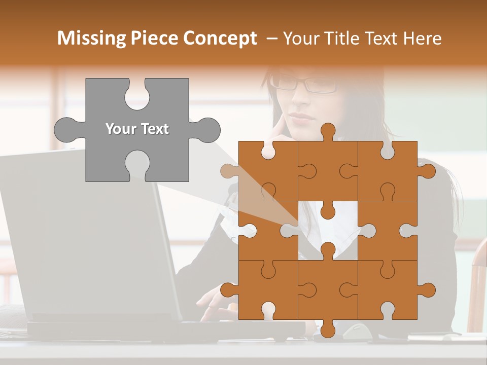 Center Woman Business PowerPoint Template