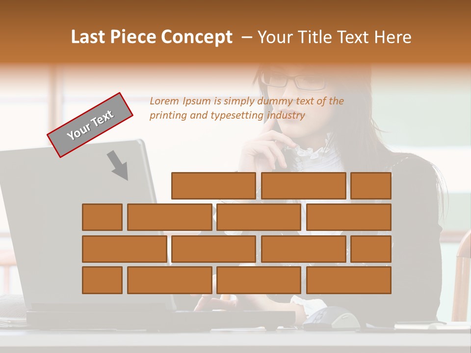 Center Woman Business PowerPoint Template