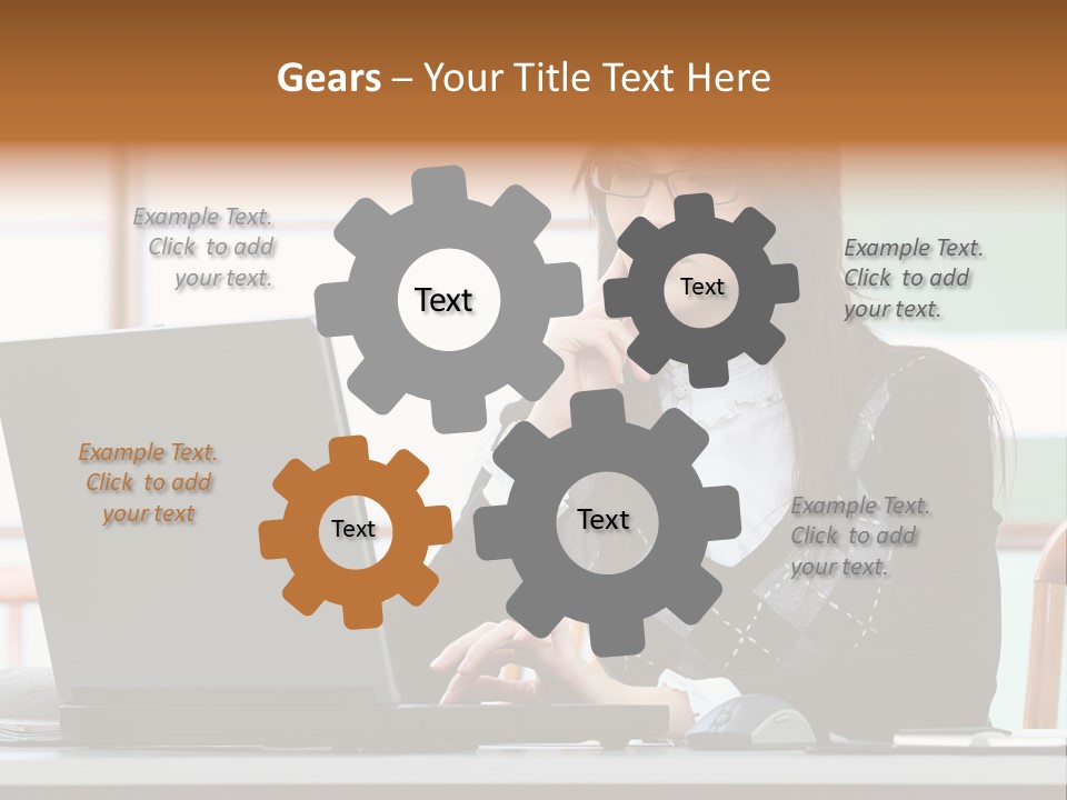 Center Woman Business PowerPoint Template