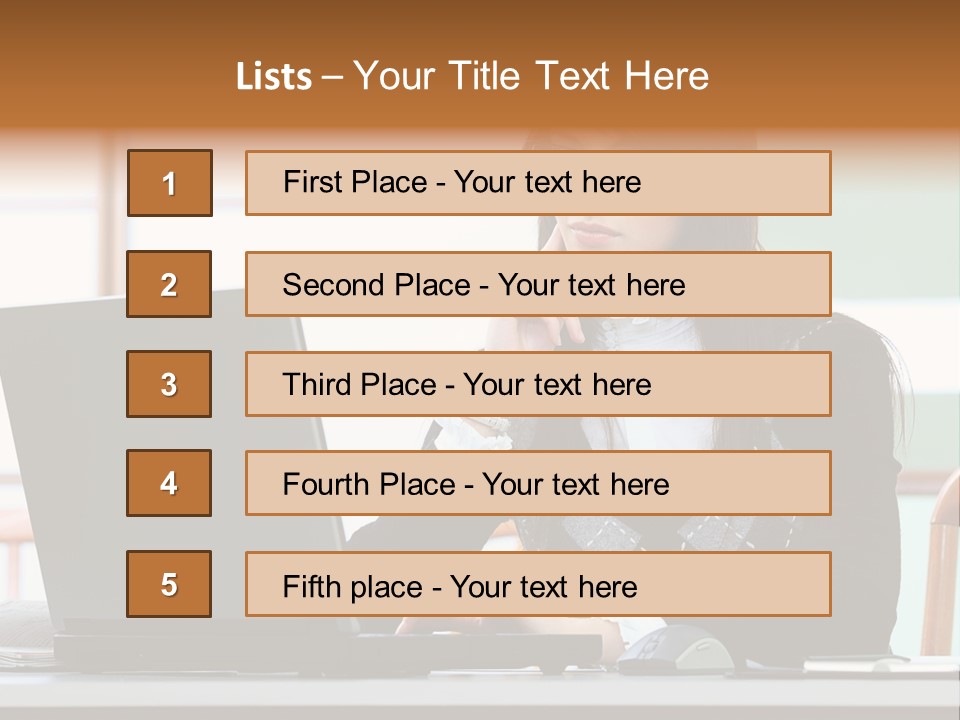 Center Woman Business PowerPoint Template