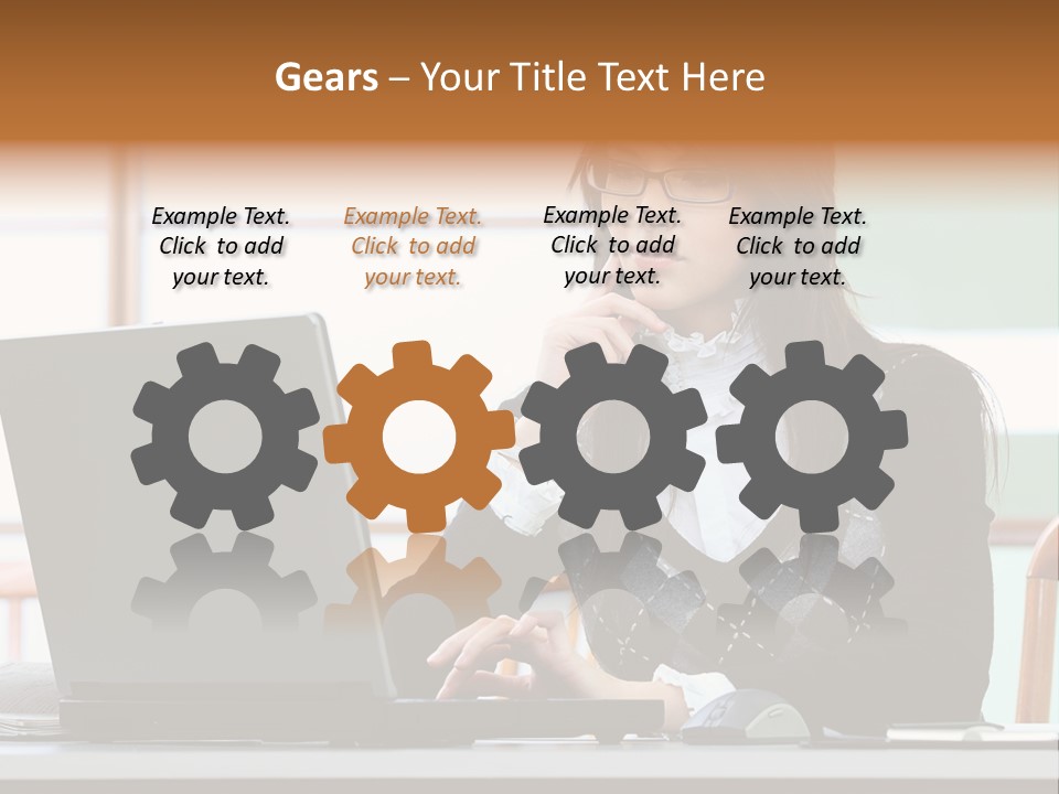 Center Woman Business PowerPoint Template