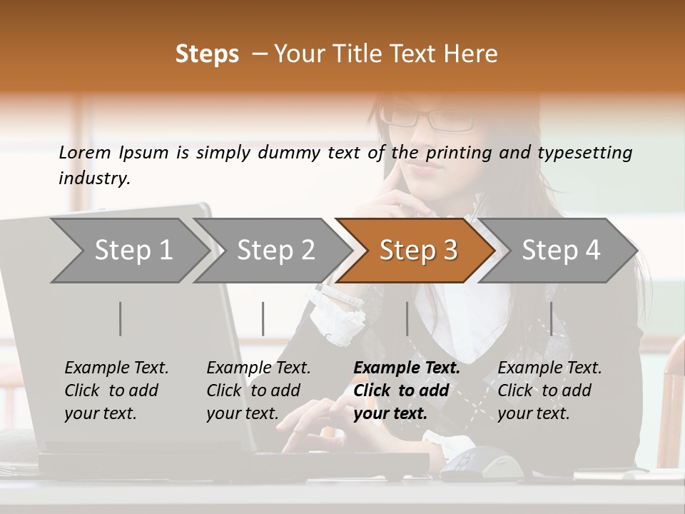 Center Woman Business PowerPoint Template