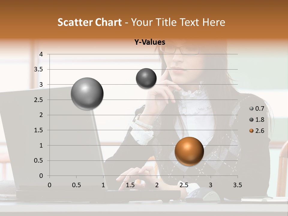 Center Woman Business PowerPoint Template