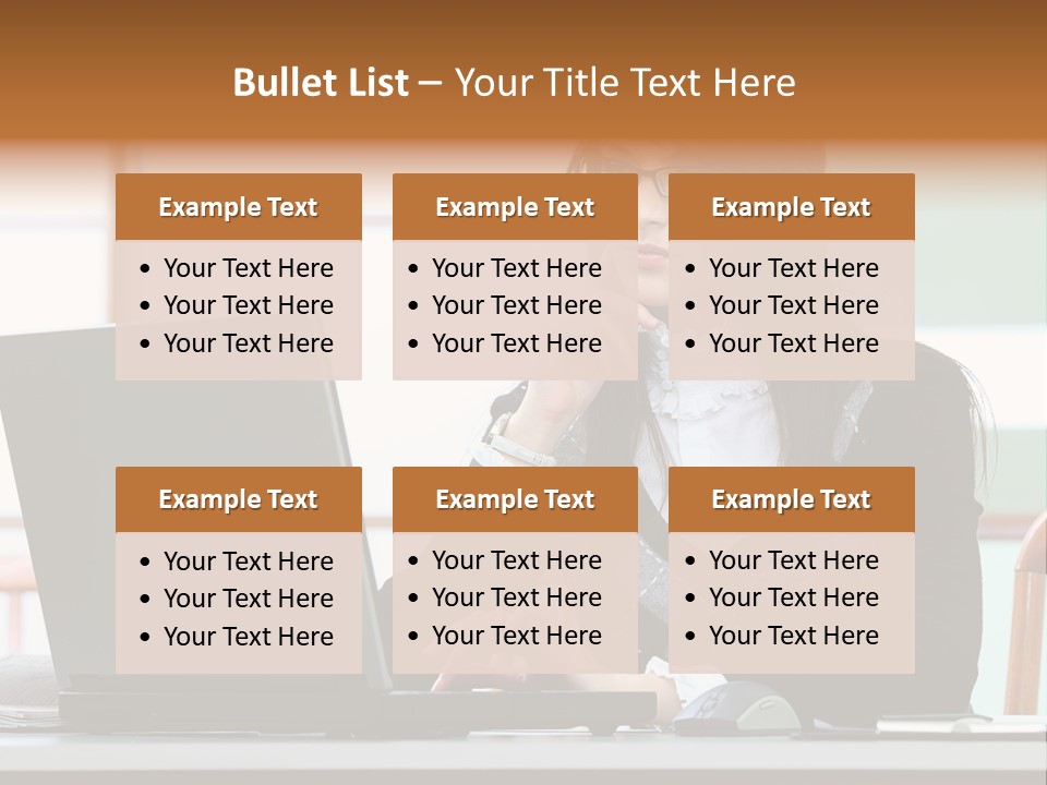 Center Woman Business PowerPoint Template