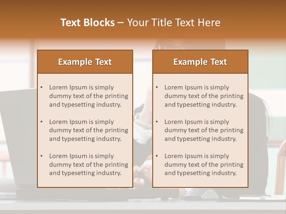 Center Woman Business PowerPoint Template