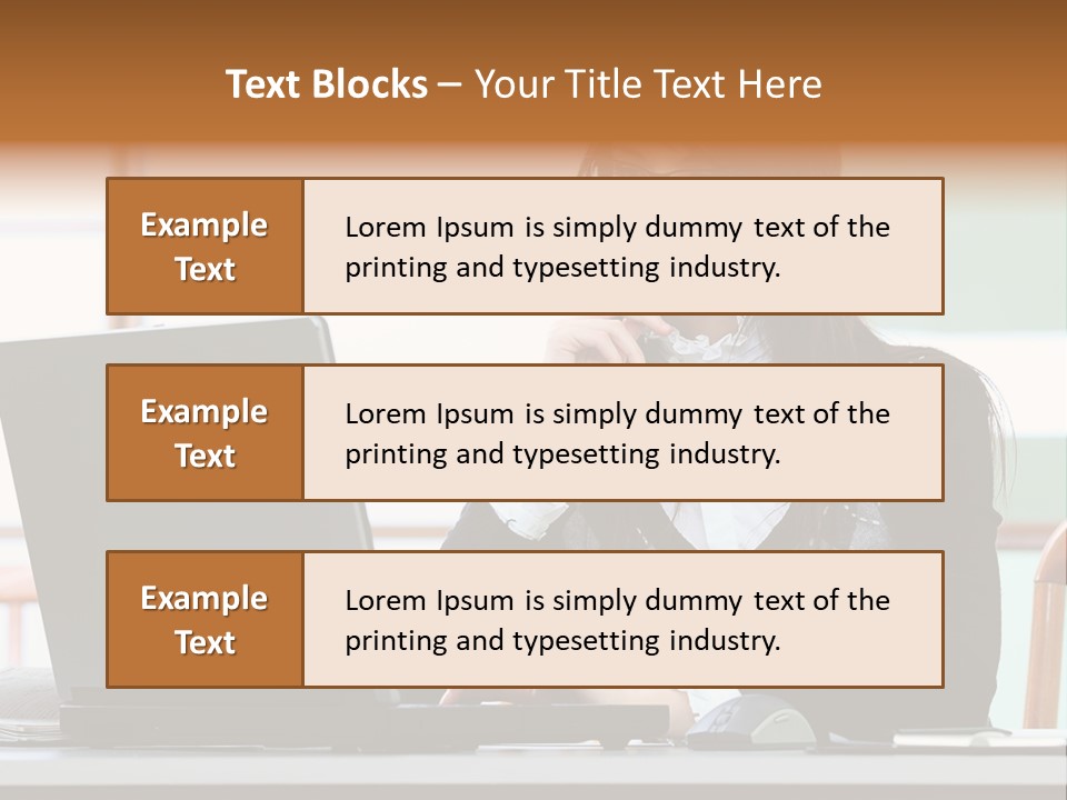 Center Woman Business PowerPoint Template