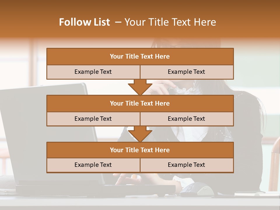 Center Woman Business PowerPoint Template
