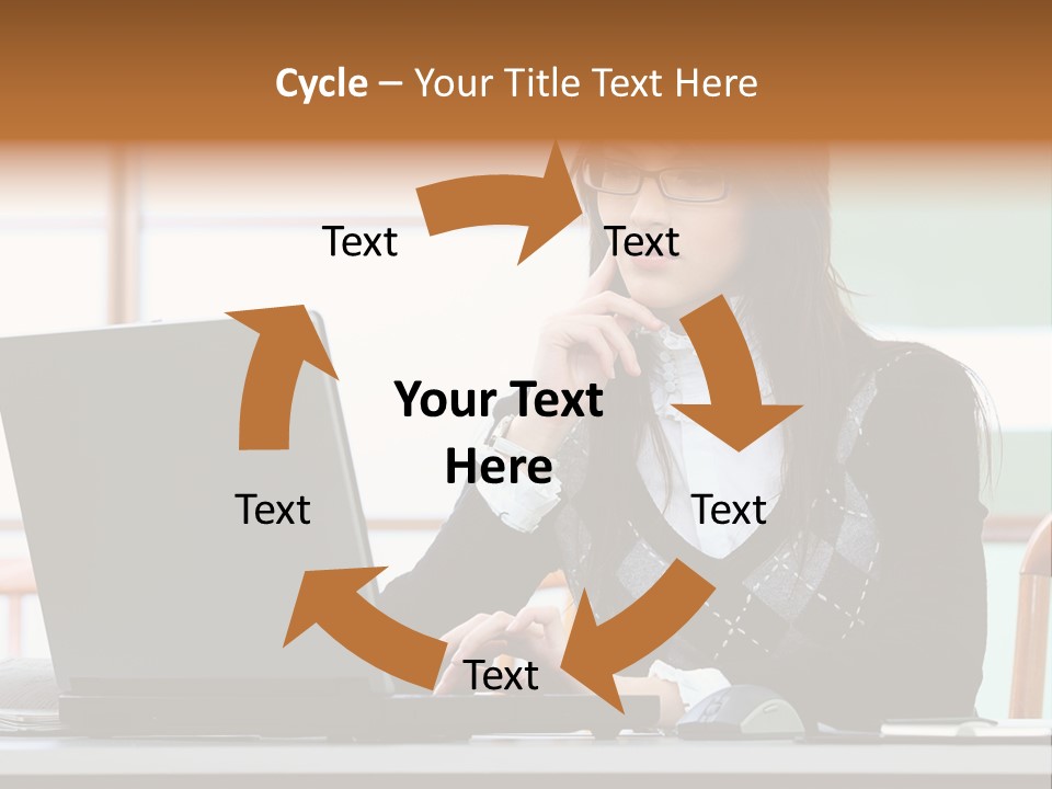 Center Woman Business PowerPoint Template