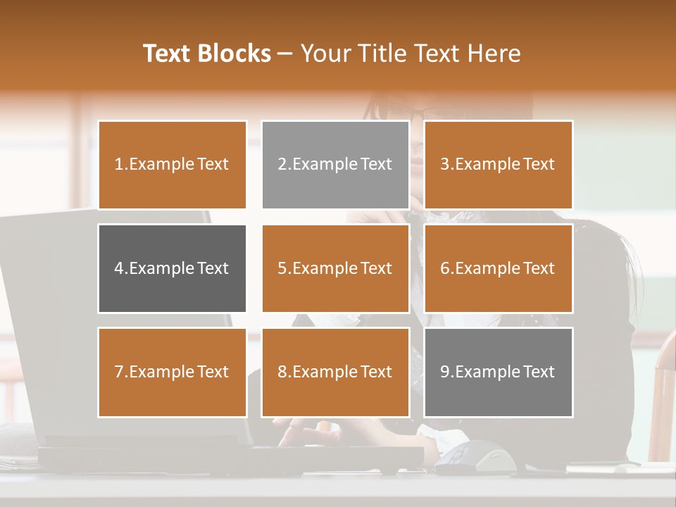 Center Woman Business PowerPoint Template
