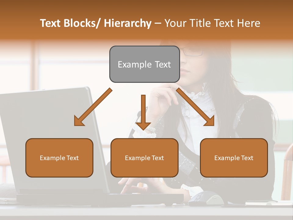 Center Woman Business PowerPoint Template