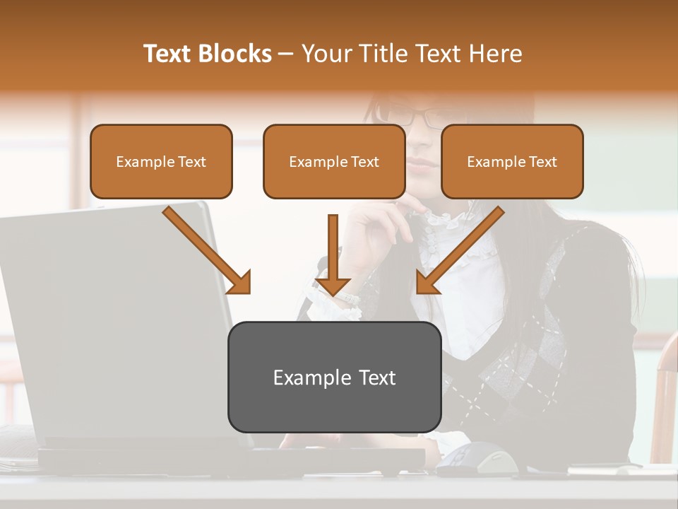 Center Woman Business PowerPoint Template