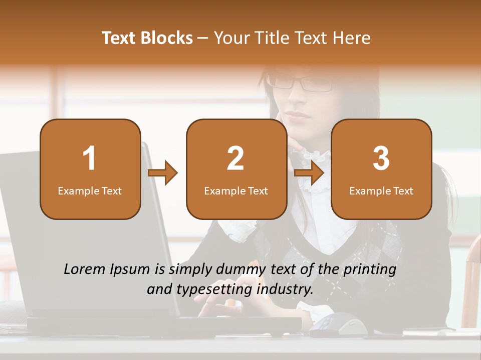 Center Woman Business PowerPoint Template
