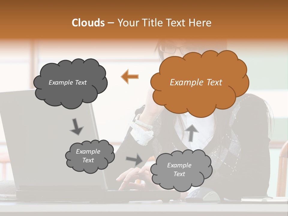 Center Woman Business PowerPoint Template