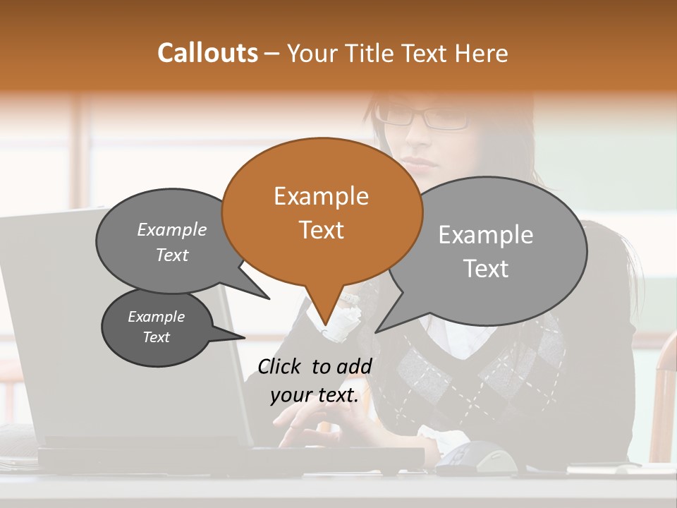 Center Woman Business PowerPoint Template
