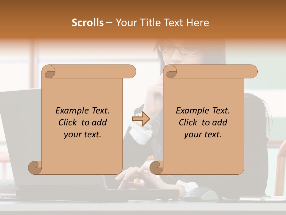 Center Woman Business PowerPoint Template