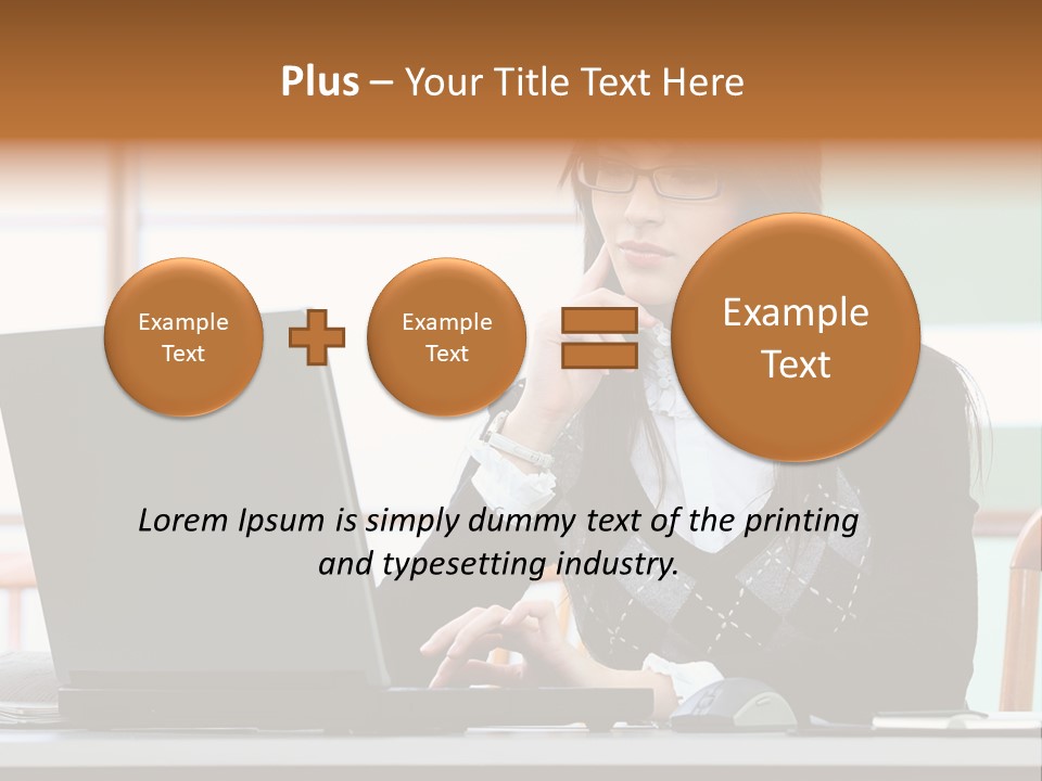 Center Woman Business PowerPoint Template
