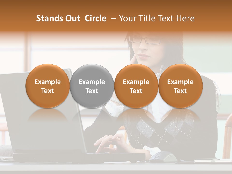 Center Woman Business PowerPoint Template