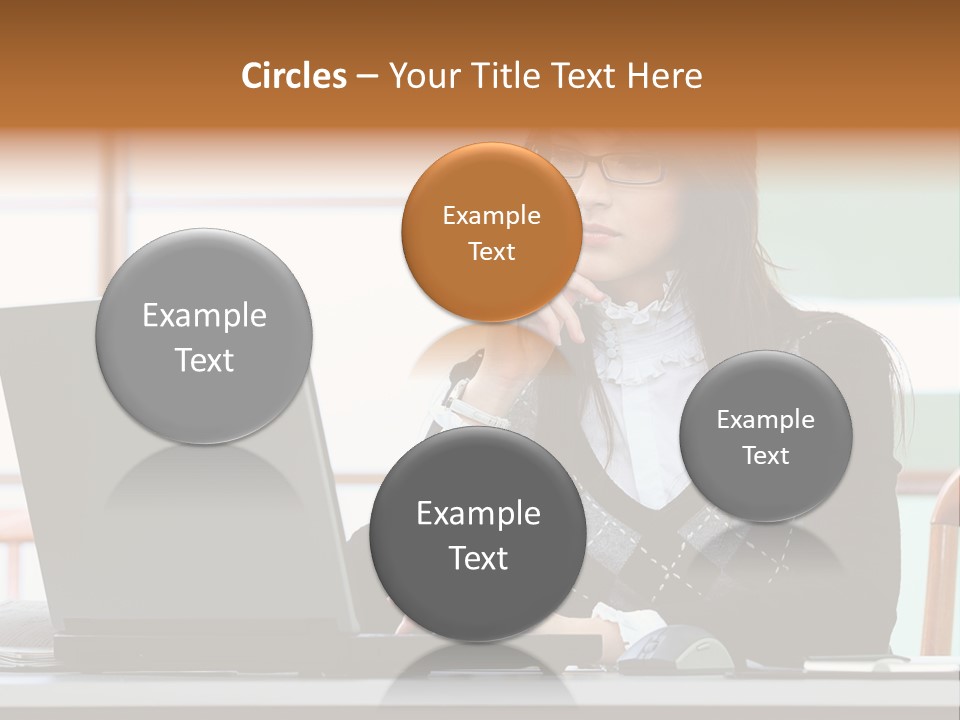 Center Woman Business PowerPoint Template