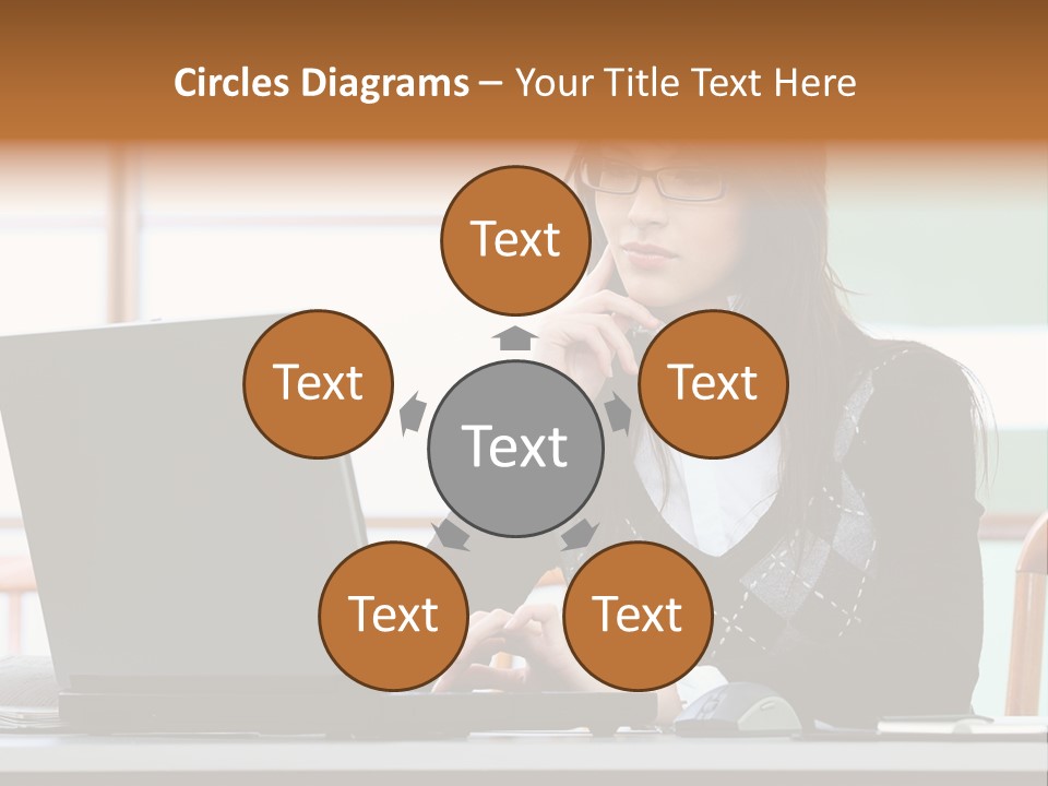 Center Woman Business PowerPoint Template