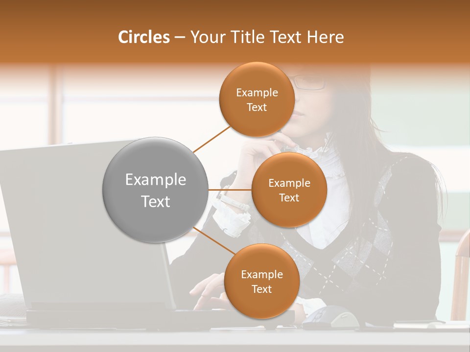 Center Woman Business PowerPoint Template