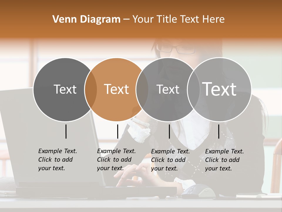 Center Woman Business PowerPoint Template