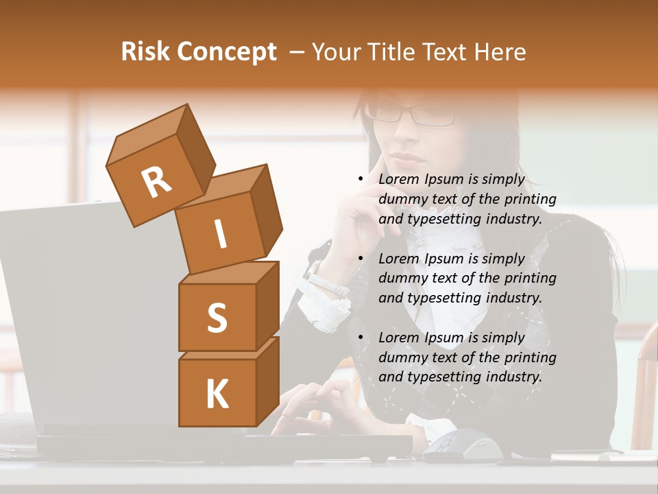 Center Woman Business PowerPoint Template