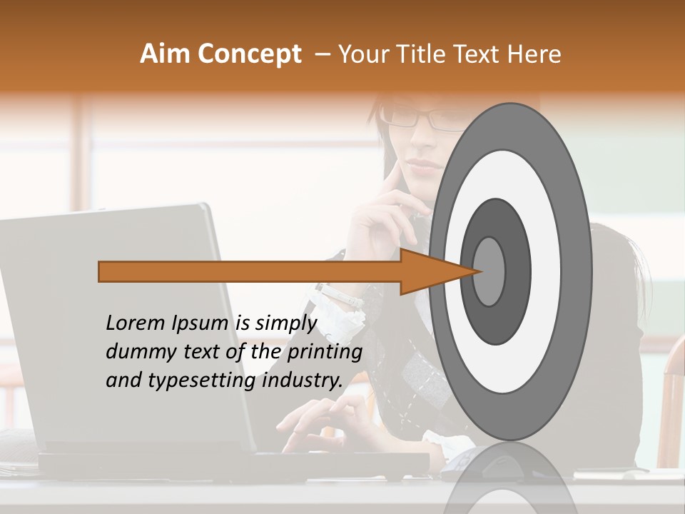 Center Woman Business PowerPoint Template