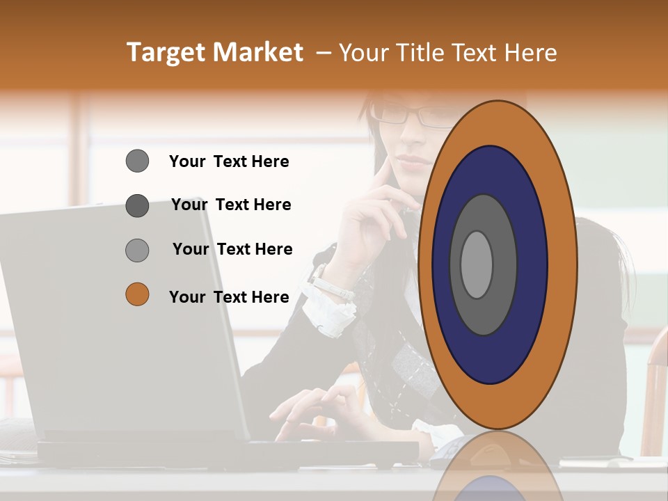 Center Woman Business PowerPoint Template