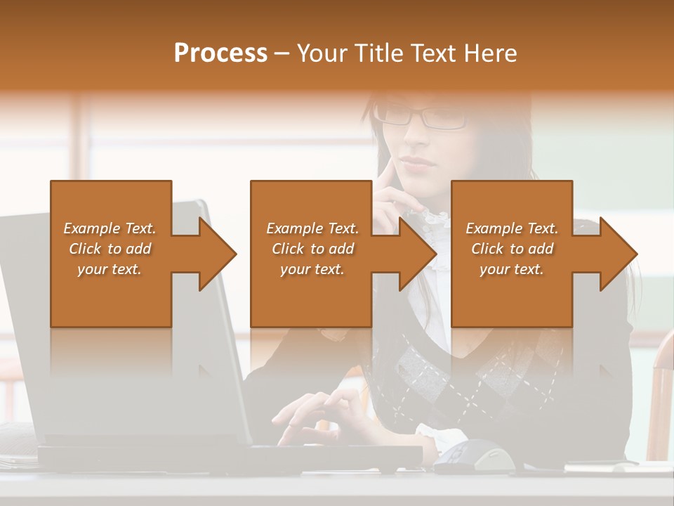 Center Woman Business PowerPoint Template