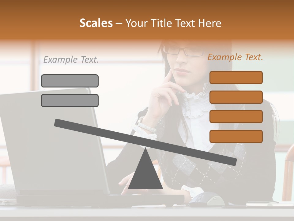 Center Woman Business PowerPoint Template