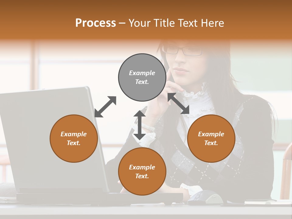Center Woman Business PowerPoint Template