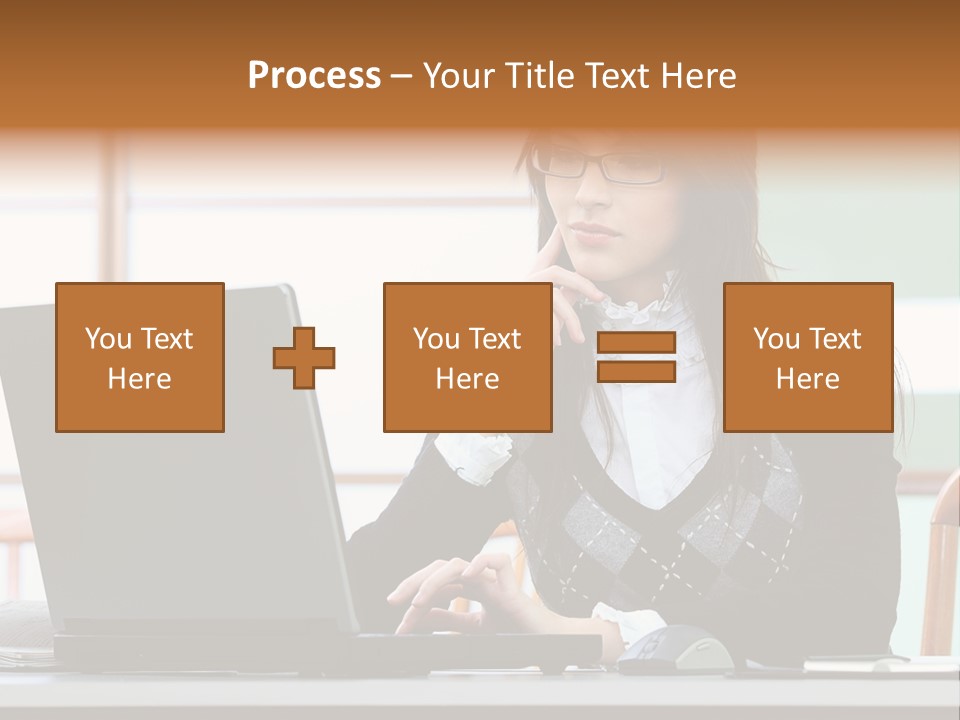 Center Woman Business PowerPoint Template