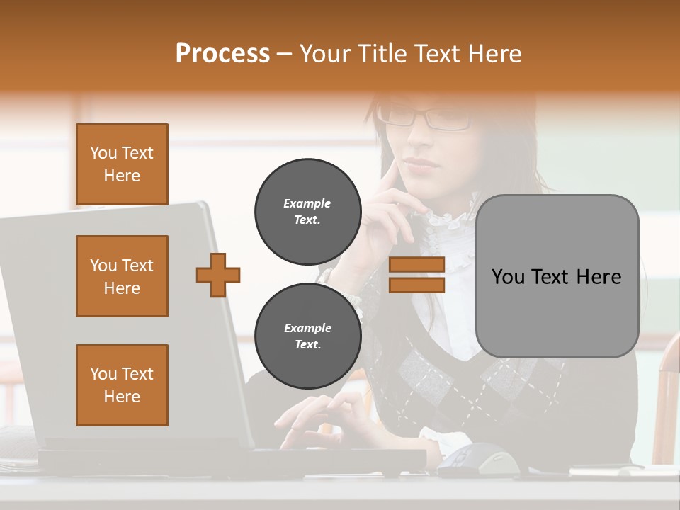 Center Woman Business PowerPoint Template