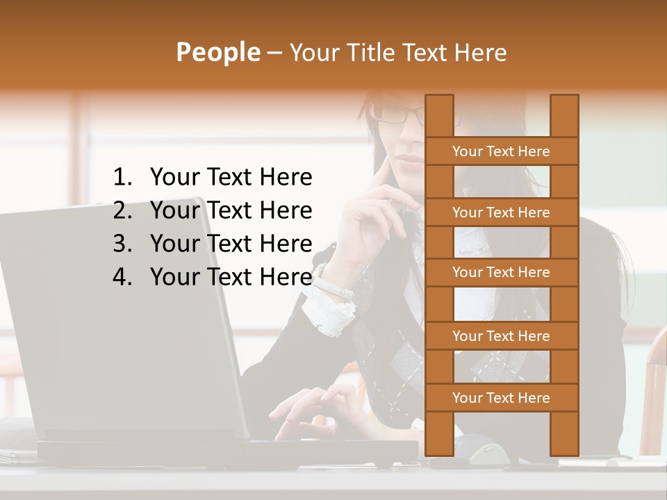 Center Woman Business PowerPoint Template
