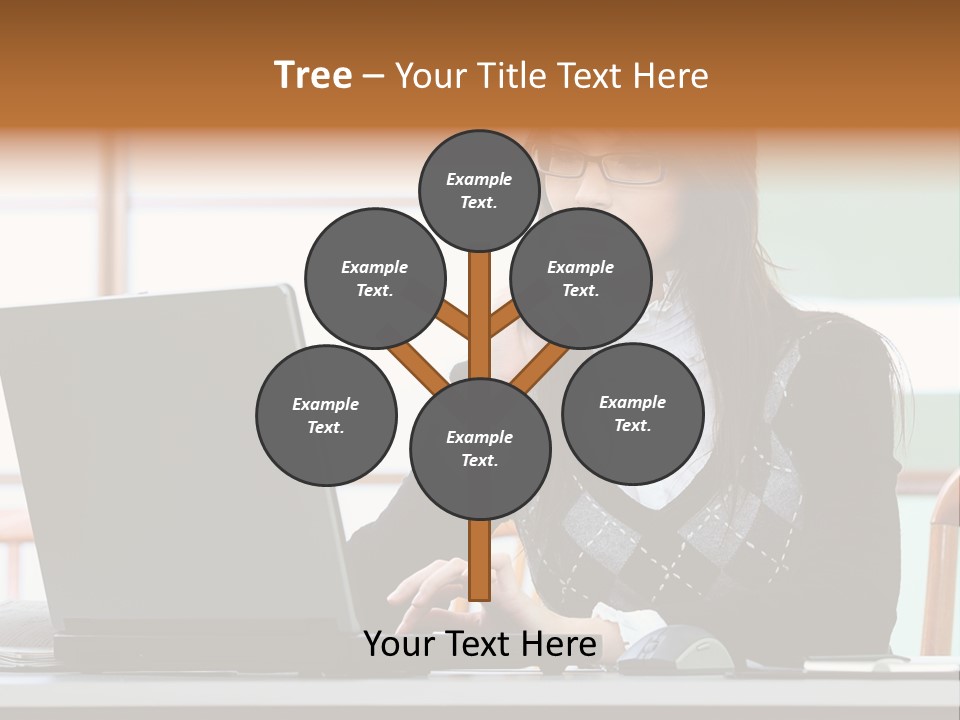 Center Woman Business PowerPoint Template