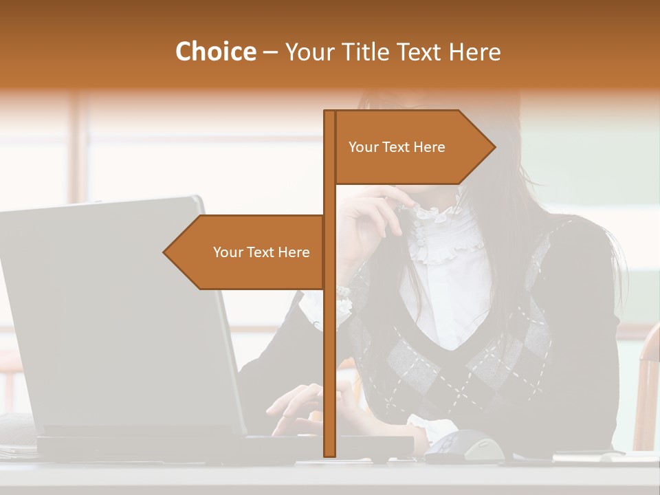 Center Woman Business PowerPoint Template