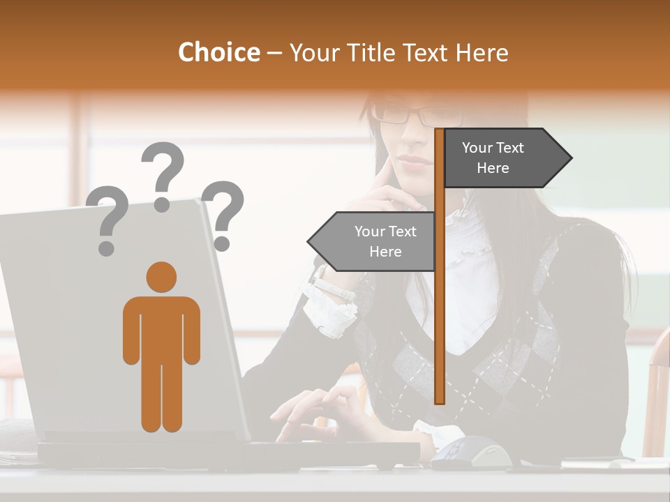 Center Woman Business PowerPoint Template