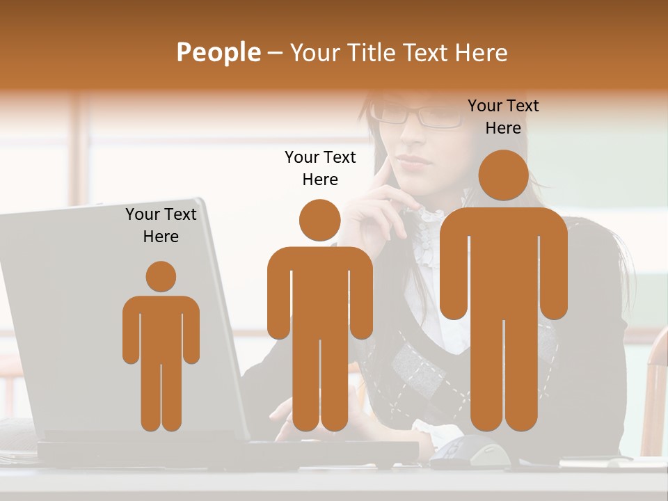 Center Woman Business PowerPoint Template