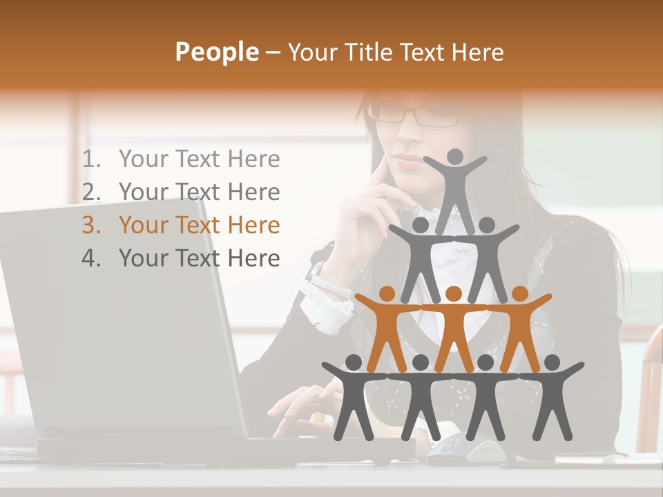 Center Woman Business PowerPoint Template