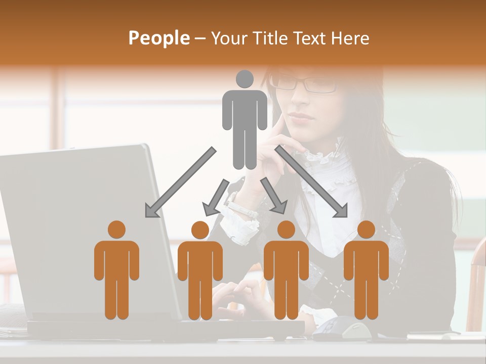 Center Woman Business PowerPoint Template