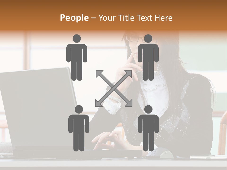 Center Woman Business PowerPoint Template