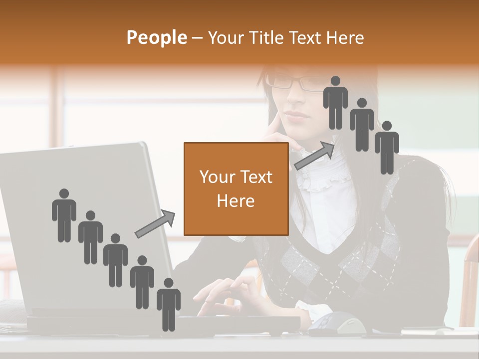 Center Woman Business PowerPoint Template